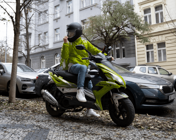 delivery on scooter